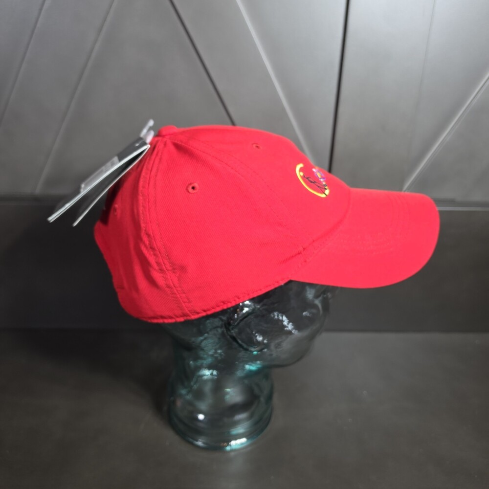 Nike Strap Back Golf Hat Cap One Size Kids Swing & Swoosh Logo Poly Outdoor Red - Picture 10 of 10
